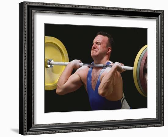 Weightlifter in Action-null-Framed Photographic Print