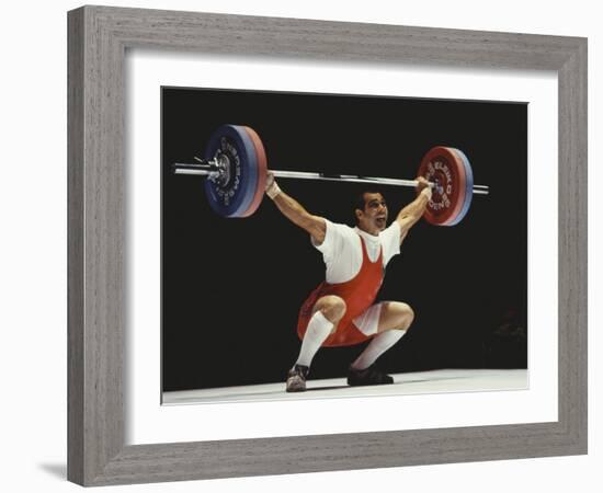 Weightlifter in Action-null-Framed Photographic Print