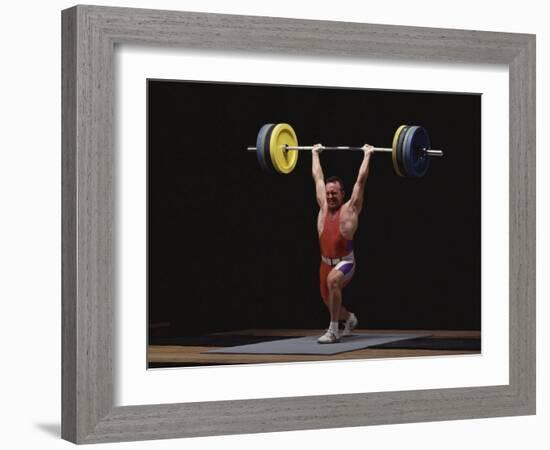 Weightlifter in Action-null-Framed Photographic Print