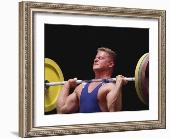 Weightlifter in Action-null-Framed Photographic Print