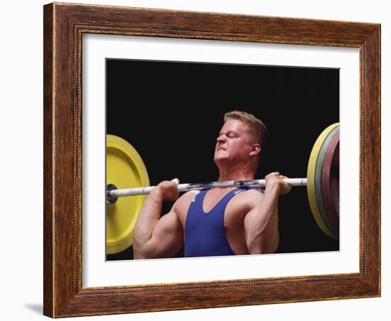 Weightlifter in Action-null-Framed Photographic Print