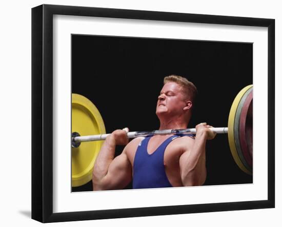 Weightlifter in Action-null-Framed Photographic Print