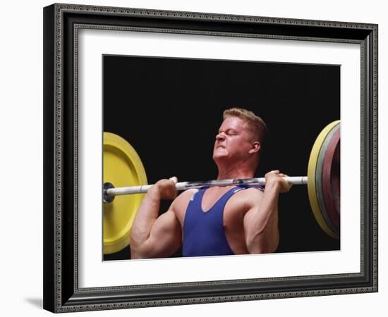 Weightlifter in Action-null-Framed Photographic Print