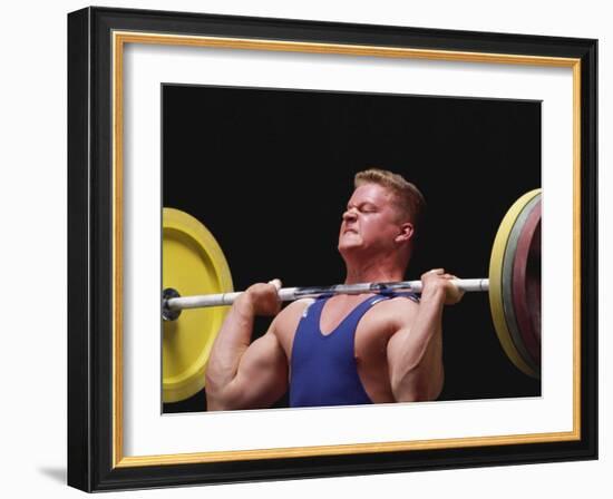 Weightlifter in Action-null-Framed Photographic Print