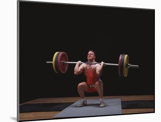 Weightlifter in Action-null-Mounted Photographic Print