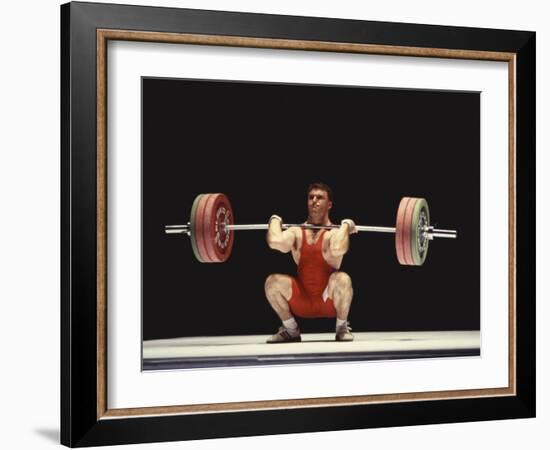 Weightlifter in Action-null-Framed Photographic Print