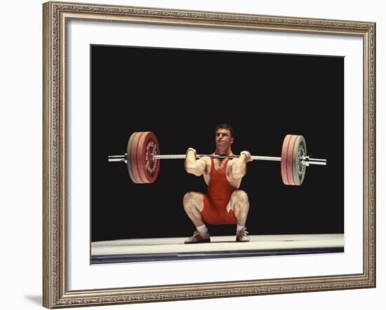 Weightlifter in Action-null-Framed Photographic Print