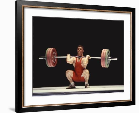 Weightlifter in Action-null-Framed Photographic Print