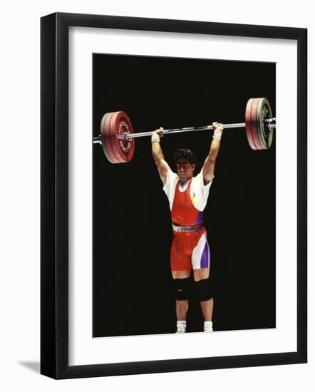 Weightlifter in Action-null-Framed Photographic Print