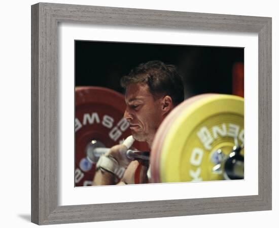 Weightlifter in Action-null-Framed Photographic Print