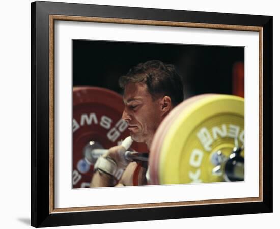 Weightlifter in Action-null-Framed Photographic Print