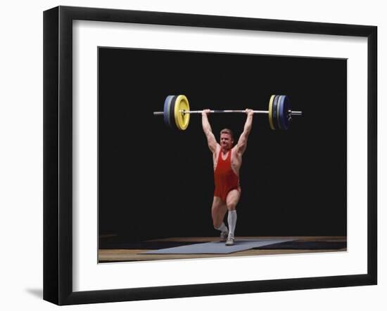 Weightlifter in Action-null-Framed Photographic Print