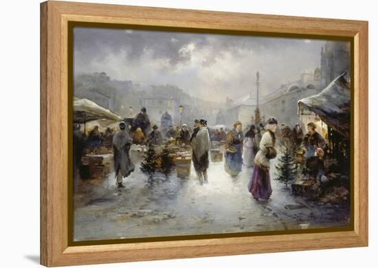 Weihnachtsmarkt Am Hof in Wien-Emil Barbarini-Framed Premier Image Canvas