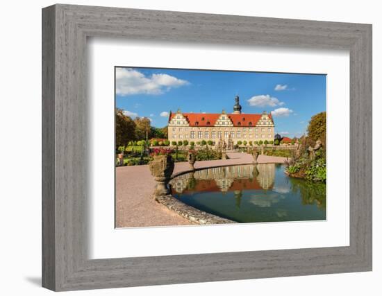 Weikersheim Renaissance Castle with baroque garden in Taubertal Valley, Weikersheim, Romantic Road-Markus Lange-Framed Photographic Print