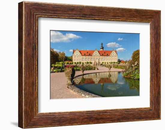 Weikersheim Renaissance Castle with baroque garden in Taubertal Valley, Weikersheim, Romantic Road-Markus Lange-Framed Photographic Print