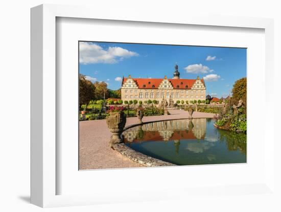 Weikersheim Renaissance Castle with baroque garden in Taubertal Valley, Weikersheim, Romantic Road-Markus Lange-Framed Photographic Print