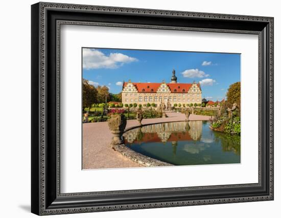 Weikersheim Renaissance Castle with baroque garden in Taubertal Valley, Weikersheim, Romantic Road-Markus Lange-Framed Photographic Print