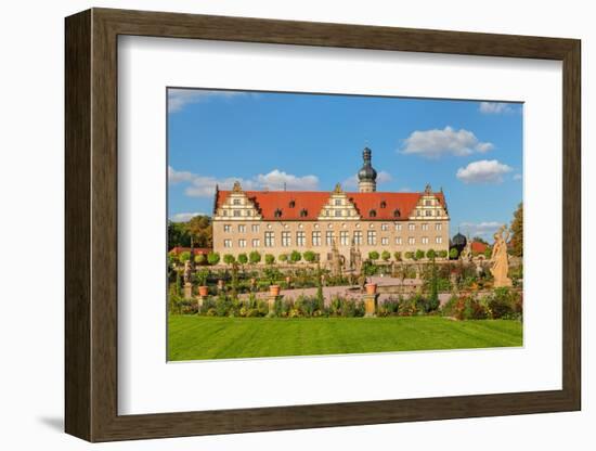 Weikersheim Renaissance Castle with baroque garden in Taubertal Valley, Weikersheim, Romantic Road-Markus Lange-Framed Photographic Print