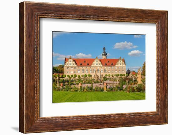 Weikersheim Renaissance Castle with baroque garden in Taubertal Valley, Weikersheim, Romantic Road-Markus Lange-Framed Photographic Print