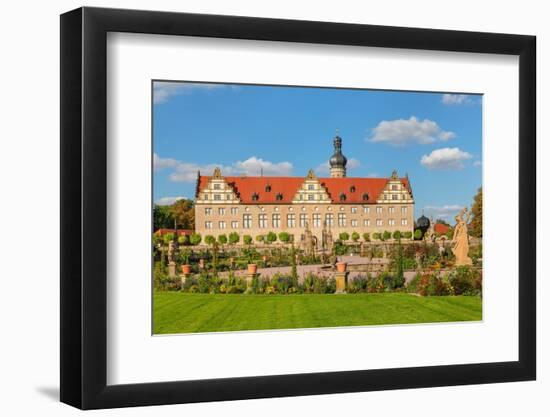 Weikersheim Renaissance Castle with baroque garden in Taubertal Valley, Weikersheim, Romantic Road-Markus Lange-Framed Photographic Print