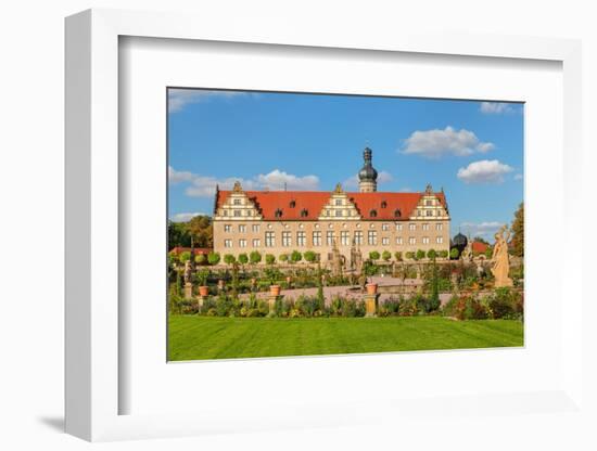 Weikersheim Renaissance Castle with baroque garden in Taubertal Valley, Weikersheim, Romantic Road-Markus Lange-Framed Photographic Print