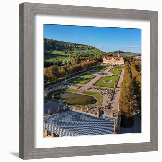 Weikersheim Renaissance Castle with baroque garden in Taubertal Valley, Weikersheim, Romantic Road-Markus Lange-Framed Photographic Print