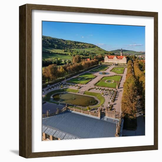 Weikersheim Renaissance Castle with baroque garden in Taubertal Valley, Weikersheim, Romantic Road-Markus Lange-Framed Photographic Print