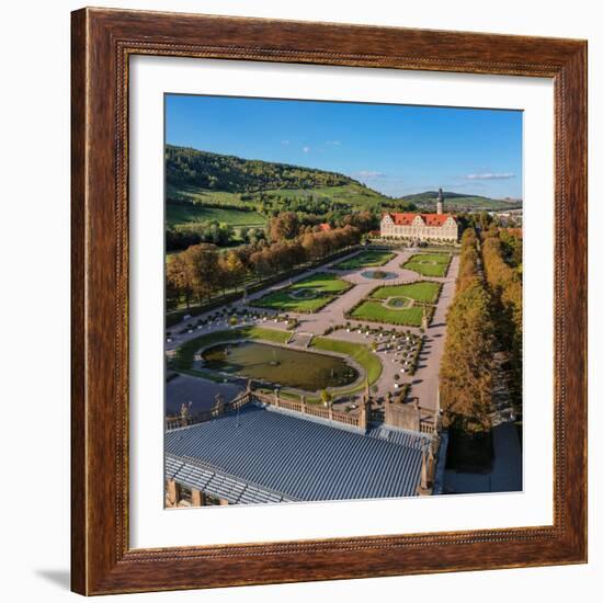 Weikersheim Renaissance Castle with baroque garden in Taubertal Valley, Weikersheim, Romantic Road-Markus Lange-Framed Photographic Print