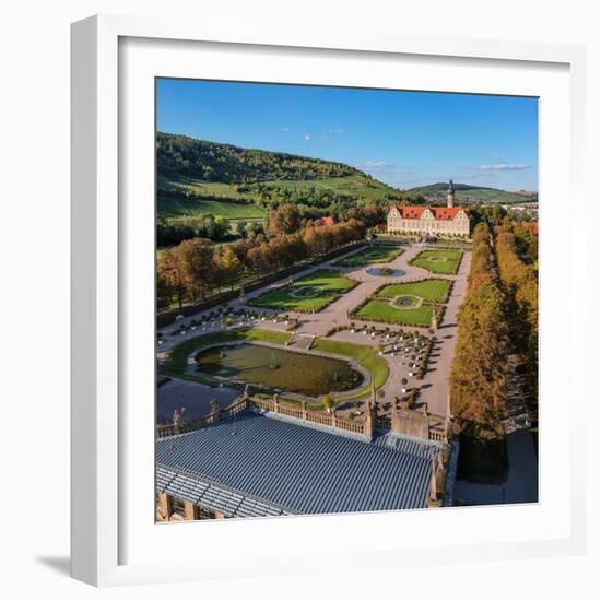 Weikersheim Renaissance Castle with baroque garden in Taubertal Valley, Weikersheim, Romantic Road-Markus Lange-Framed Photographic Print