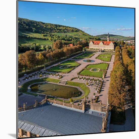 Weikersheim Renaissance Castle with baroque garden in Taubertal Valley, Weikersheim, Romantic Road-Markus Lange-Mounted Photographic Print