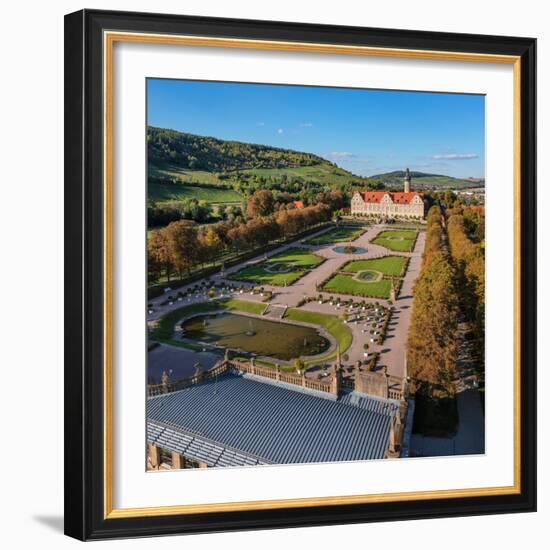 Weikersheim Renaissance Castle with baroque garden in Taubertal Valley, Weikersheim, Romantic Road-Markus Lange-Framed Photographic Print