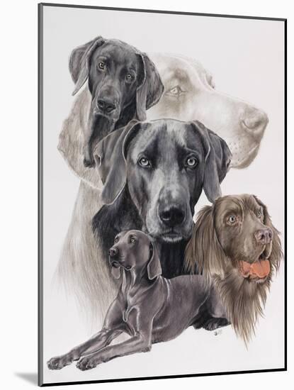 Weimaraner and Ghost-Barbara Keith-Mounted Giclee Print