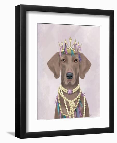 Weimaraner with Tiara-Fab Funky-Framed Art Print