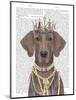 Weimaraner with Tiara-Fab Funky-Mounted Art Print