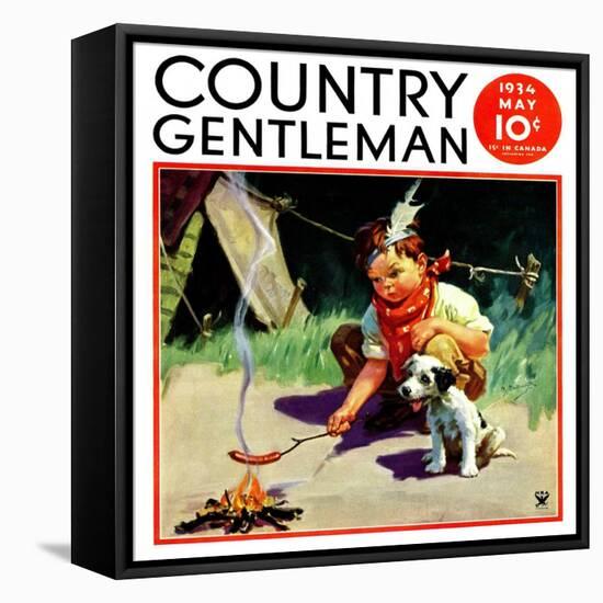 "Weiner Roast," Country Gentleman Cover, May 1, 1934-Henry Hintermeister-Framed Premier Image Canvas