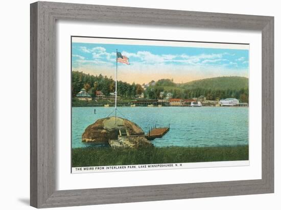 Weirs, Interlaken Park, Lake Winnipesaukee, New Hampshire-null-Framed Art Print