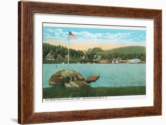 Weirs, Interlaken Park, Lake Winnipesaukee, New Hampshire-null-Framed Art Print