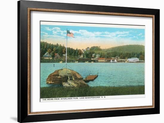 Weirs, Interlaken Park, Lake Winnipesaukee, New Hampshire-null-Framed Art Print