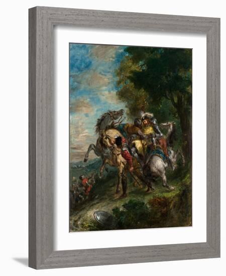 Weislingen Captured by Gotz's Men, 1853-Eugene Delacroix-Framed Giclee Print