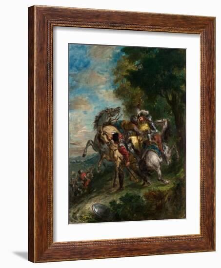 Weislingen Captured by Gotz's Men, 1853-Eugene Delacroix-Framed Giclee Print