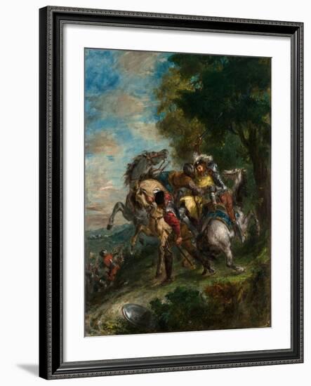 Weislingen Captured by Gotz's Men, 1853-Eugene Delacroix-Framed Giclee Print