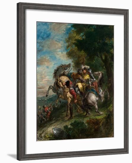 Weislingen Captured by Gotz's Men, 1853-Eugene Delacroix-Framed Giclee Print