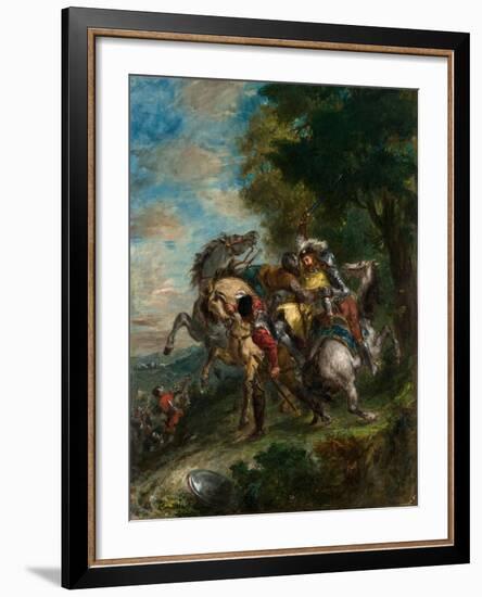 Weislingen Captured by Gotz's Men, 1853-Eugene Delacroix-Framed Giclee Print