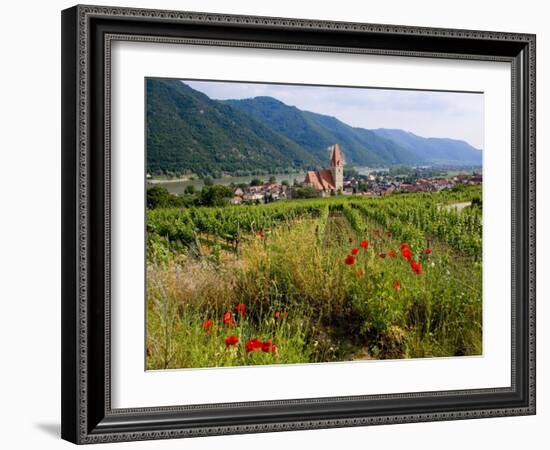 Weissenkirchen Pfarrkirche and Vineyards, Wachau, Lower Austria, Austria-Charles Bowman-Framed Photographic Print