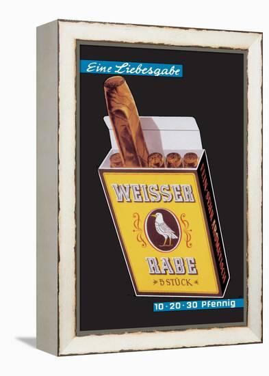 Weisser Rabe Cigars-Hugo Laubi-Framed Stretched Canvas