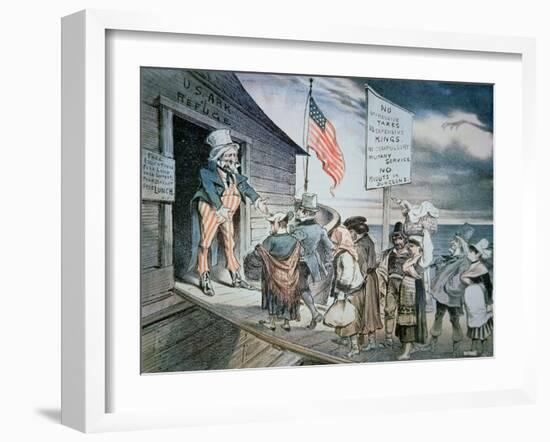 Welcome All Cartoon, 1880-Joseph Keppler-Framed Giclee Print