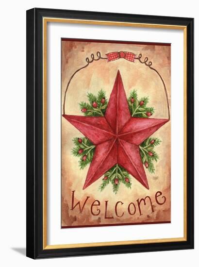Welcome Barn Star With Berries-Melinda Hipsher-Framed Giclee Print