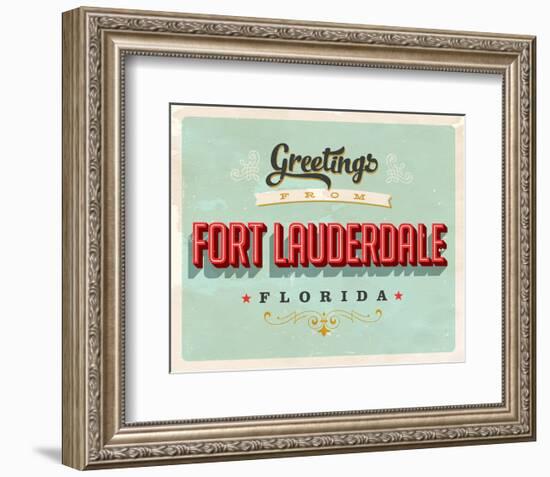 Welcome Fort Lauderdale Grunge-null-Framed Art Print