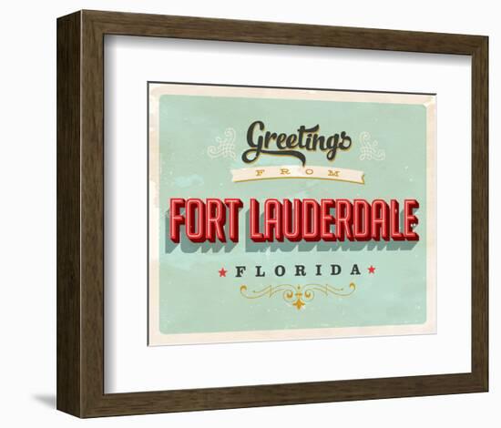 Welcome Fort Lauderdale Grunge-null-Framed Art Print