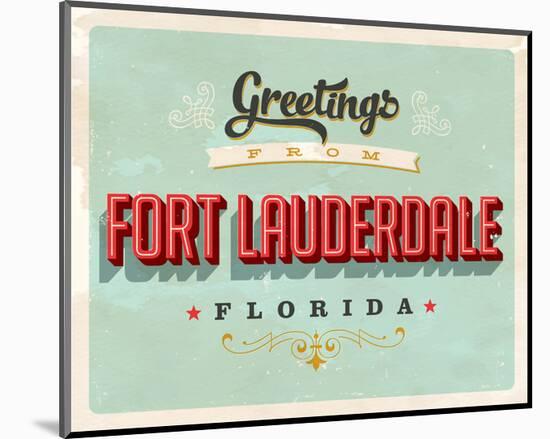 Welcome Fort Lauderdale Grunge-null-Mounted Art Print